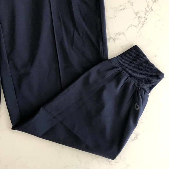 Hyba Lightweight Pull On Jogger Pants Ribbed Drawstring Waist + Cuffs Navy Sz S - Picture 6 of 14